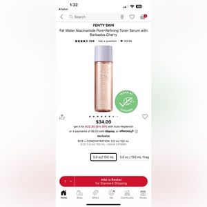 Fenty beauty Fat water